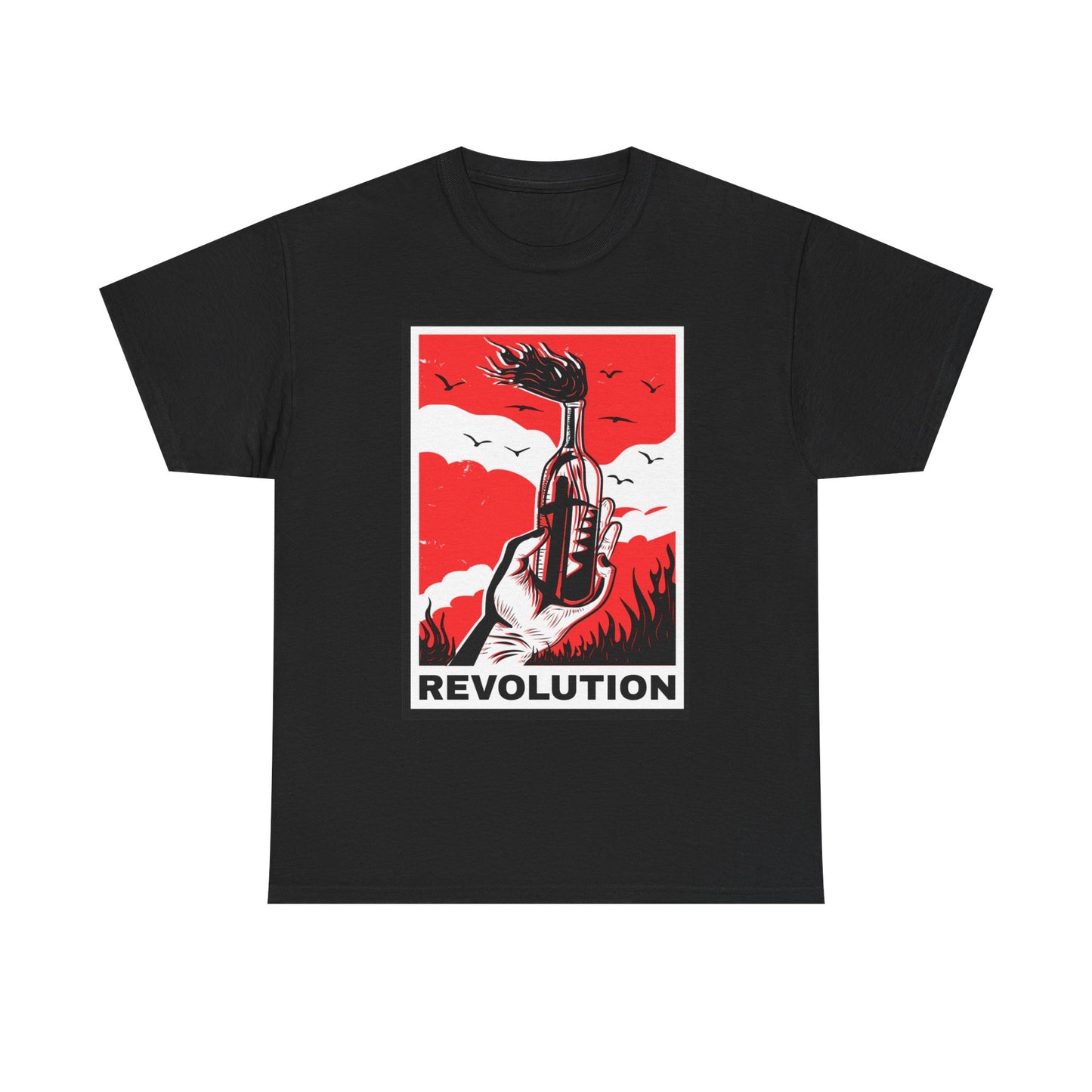Revolution Graphic Tee — Bold Red Protest Art T-Shirt