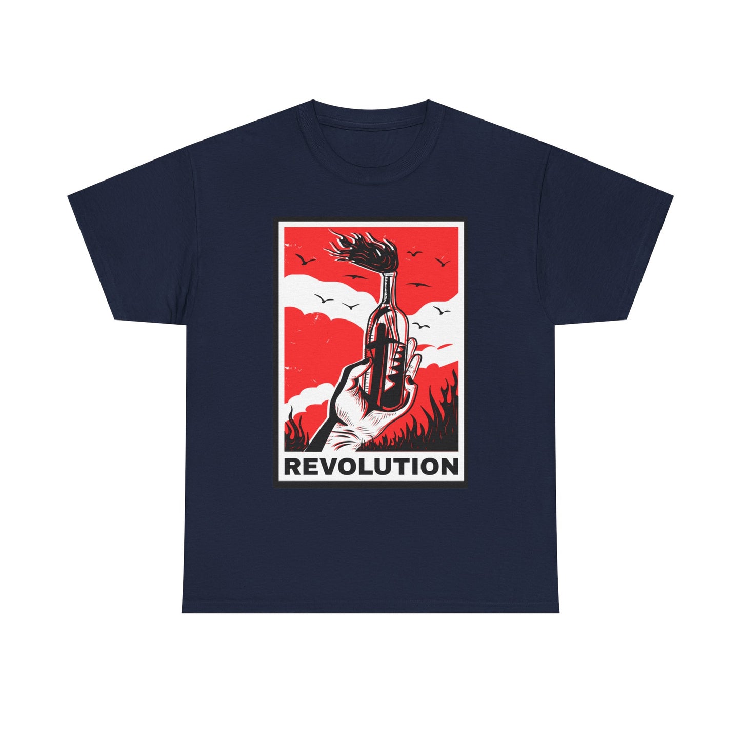 Revolution Graphic Tee — Bold Red Protest Art T-Shirt