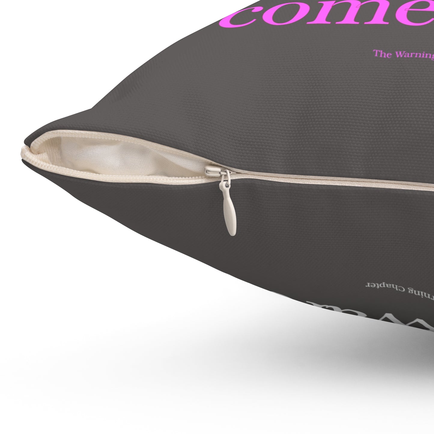 Quote Throw Pillow — 'Anxiety is just threat detection...' Grey Decorative Cushion