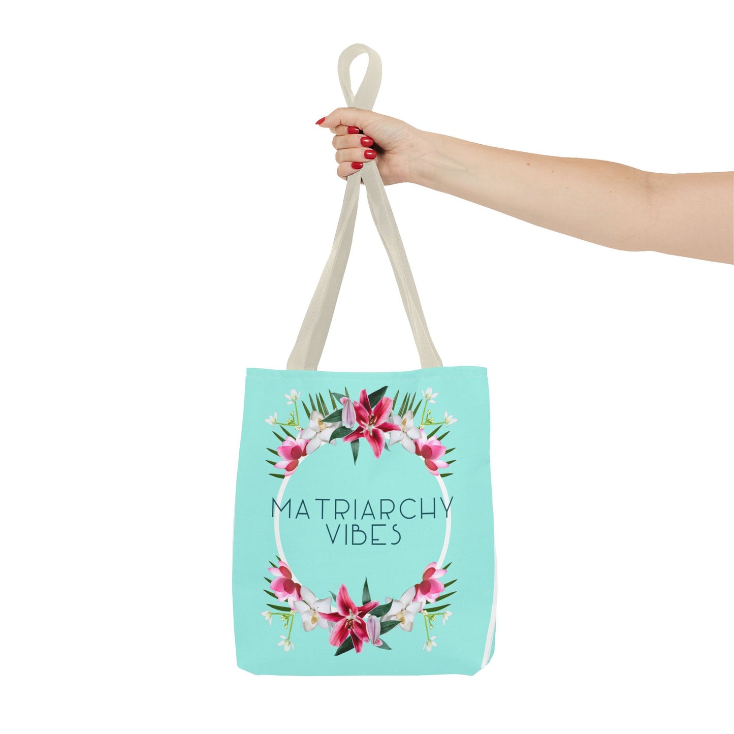 Matriarchy Vibes Floral Tote Bag – Feminist Statement Beach & Market Bag