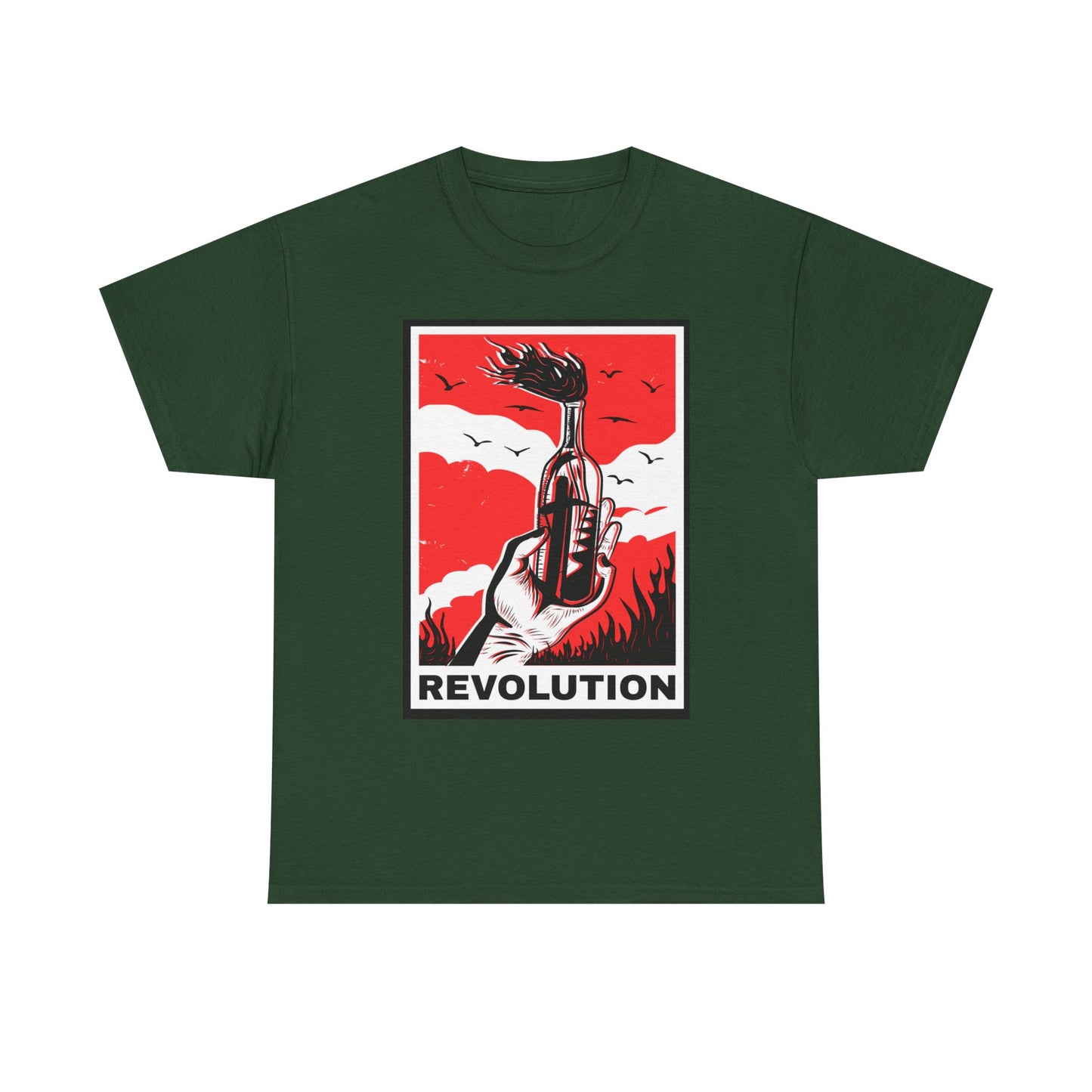 Revolution Graphic Tee — Bold Red Protest Art T-Shirt