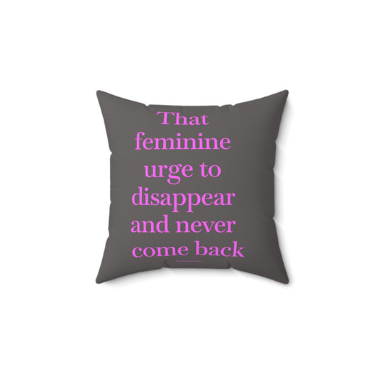 Quote Throw Pillow — 'Anxiety is just threat detection...' Grey Decorative Cushion