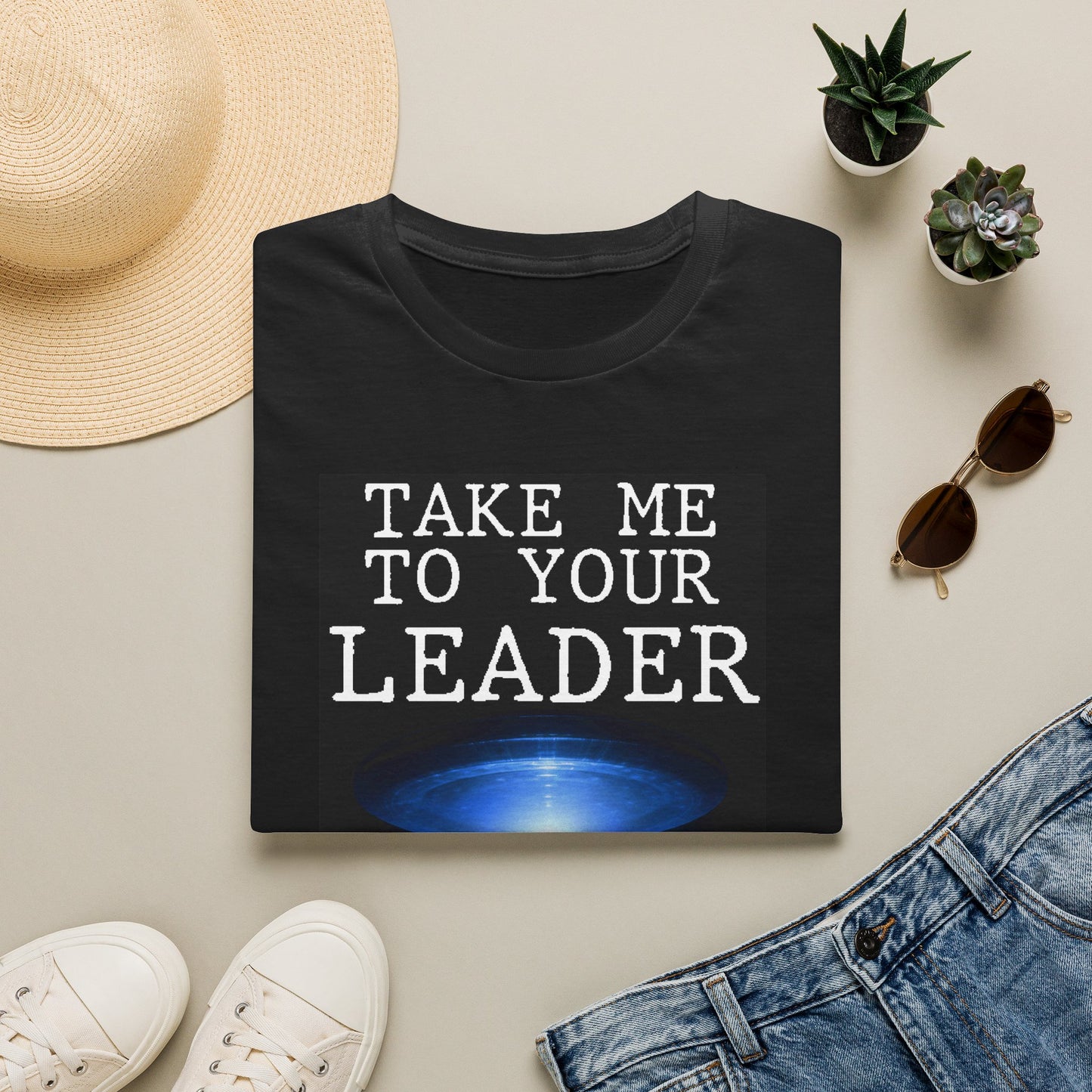Take Me To Your Leader T-Shirt — Funny Alien UFO Graphic Tee