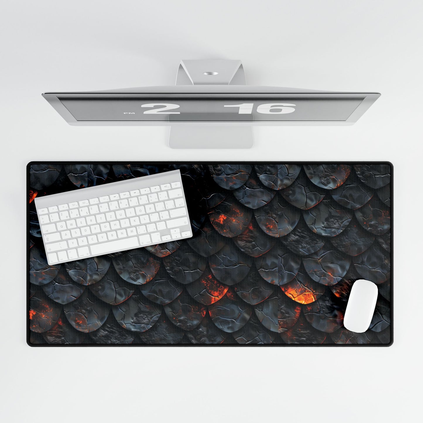 Dragon Lava Scale Desk Mat for Gaming or Work
