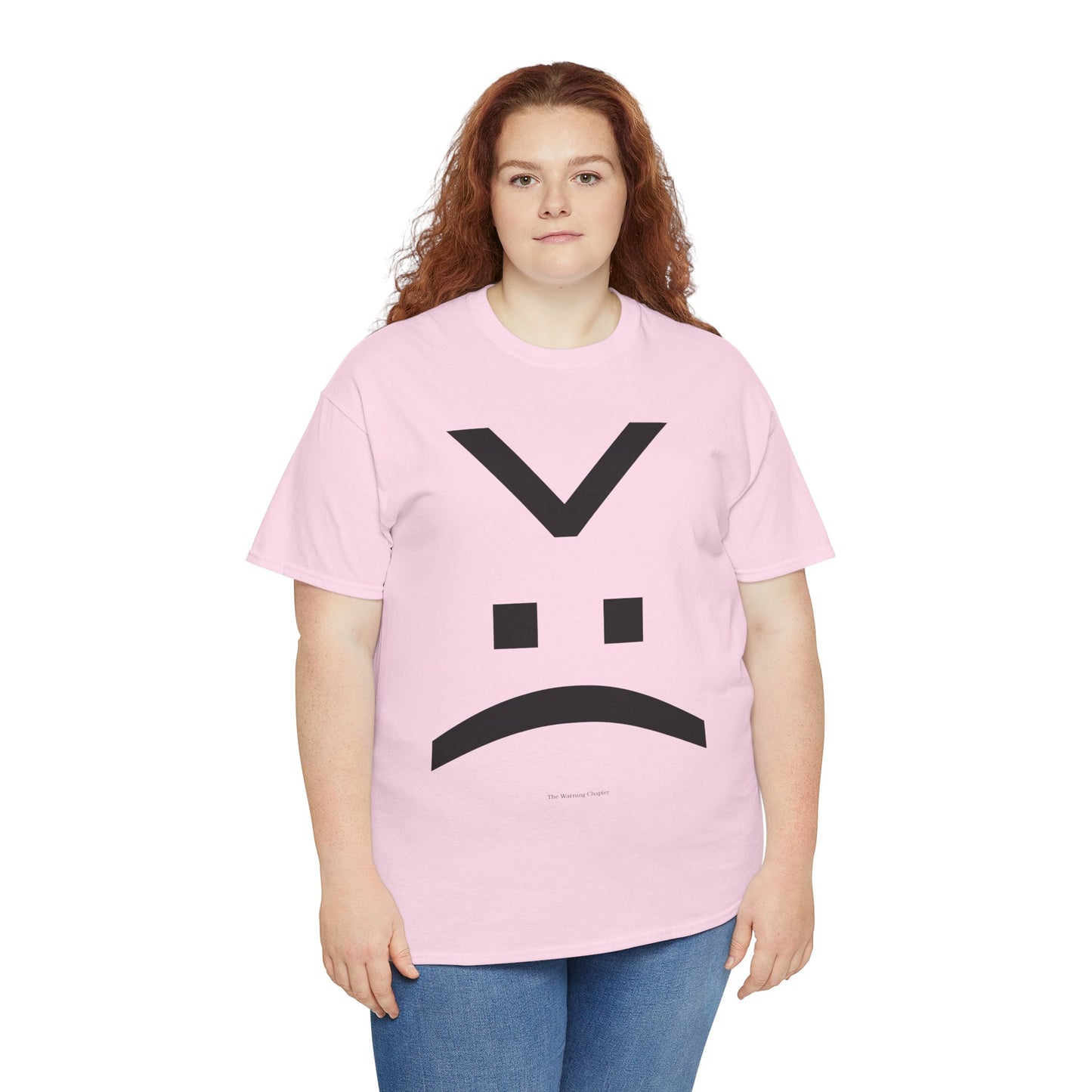 Sad Face Minimalist Tee — Angry/Grumpy Emoticon Graphic T-Shirt