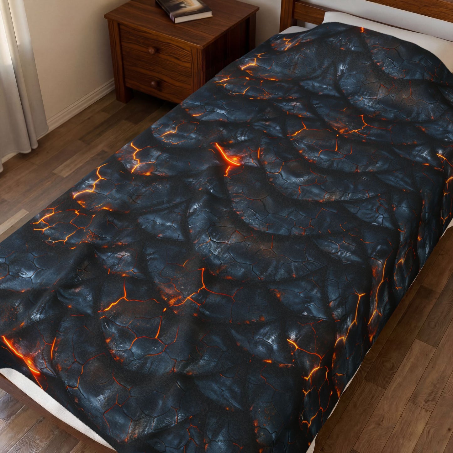 Lava Dragon Scale Velveteen Plush Blanket