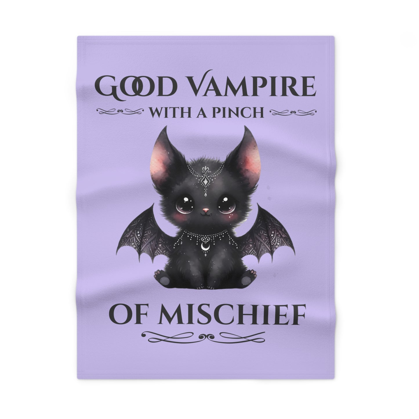 Soft Fleece Baby Blanket "Good Vampire with a pinch of Mischief"